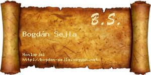 Bogdán Sejla névjegykártya